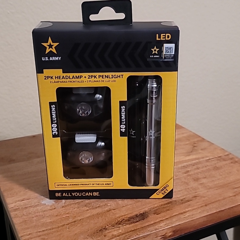 US Army brand 2pk Headlamp + 2pk Penlight